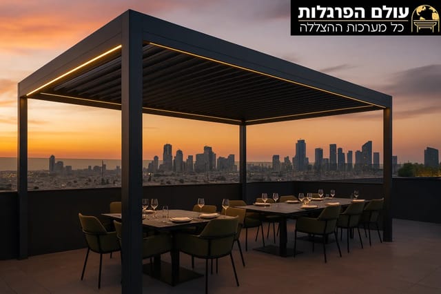 פרגולות אלומיניום לגגות מסעדות - להרחיב את העסק לגובה