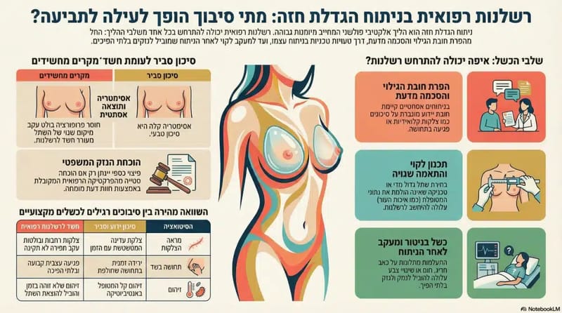 רשלנות בניתוחי הגדלת חזה - אינפוגרפיקה