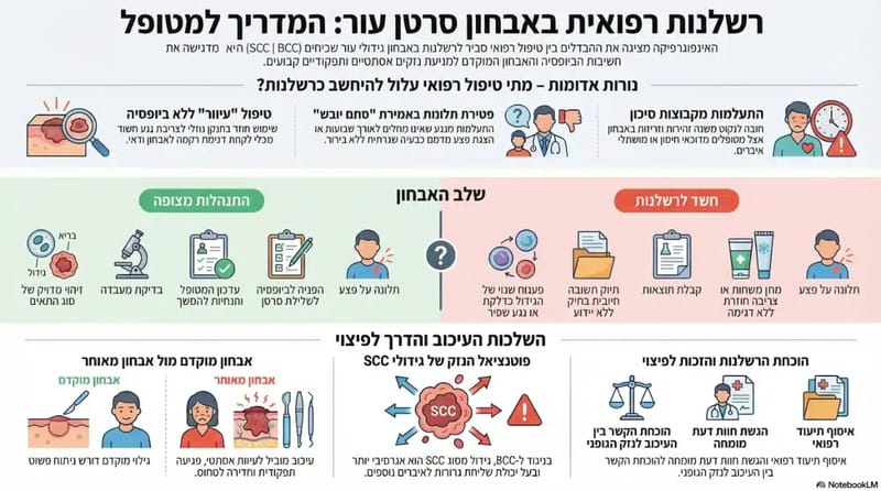אינפוגרפיקה על רשלנות רפואית בגידולי עור