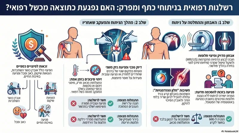 אינפוגרפיקה על רשלנות רפואית בניתוחי כתף