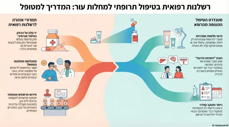 אינפוגרפיקה: רשלנות רפואית בטיפול תרופתי למחלות עור