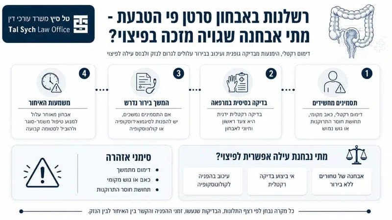 אינפוגרפיקה על רשלנות באבחון סרטן פי הטבעת