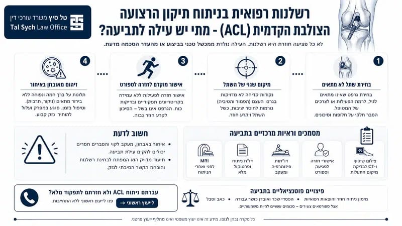 אינפוגרפיקה על רשלנות רפואית בניתוח ACL